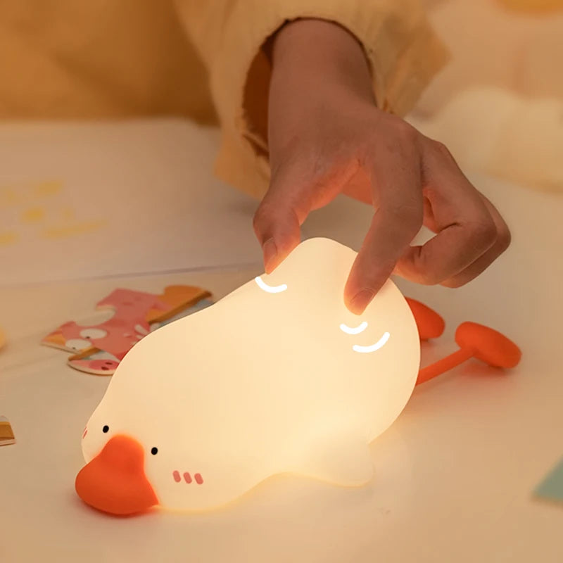 BANDIAN LED Cute Children Night Light Rechargeable Silicone Duck Lamp Child Holiday Gift Sleeping Creative Desktop Decor Lamp