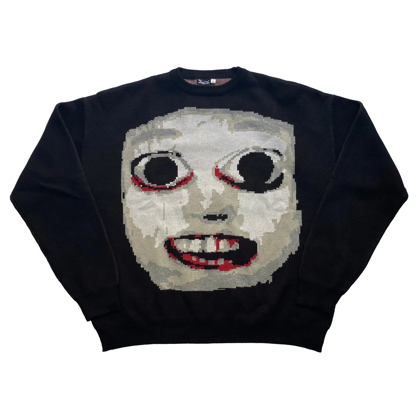 Men Casual Sweater Streetwear Sweater Knitted Sweater Retro Painting Anime Demon Hip Hop Knitted Graphic Vintage Pullover