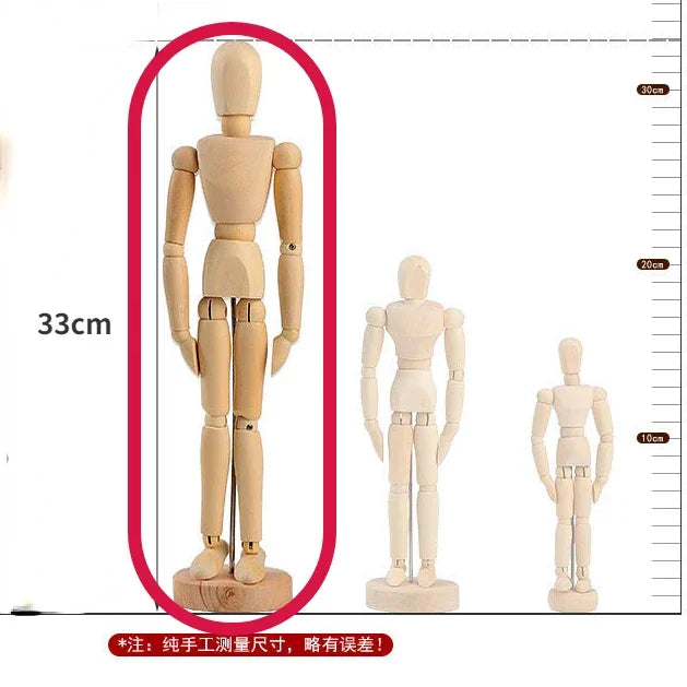 Wooden Hand Figurines Rotatable Joint Hand Model Drawing Sketch Mannequin Miniatures Office Home Desktop Room Decoration