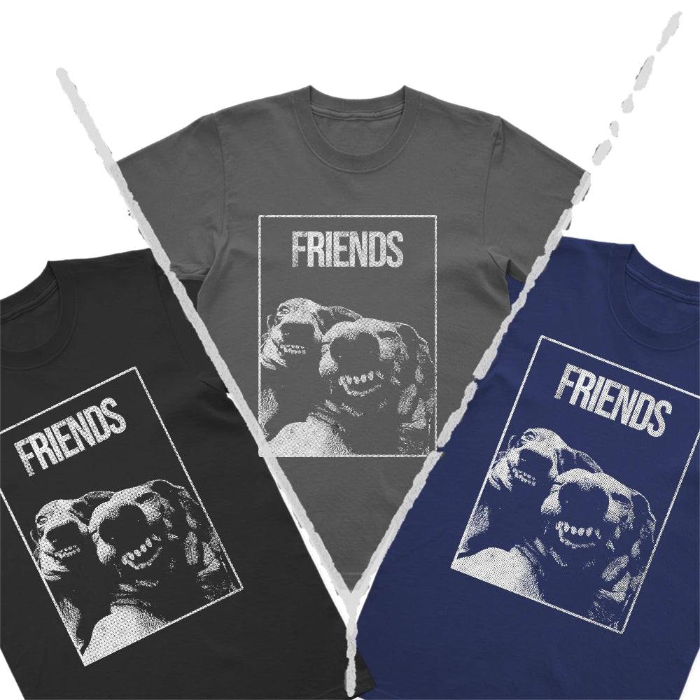 Coolmind U0106-T2 Funny Frined Dogs Print Men T Shirt Casual Streetwear Exclusive Graphic Men Tshirt Unisex Tee Shirts