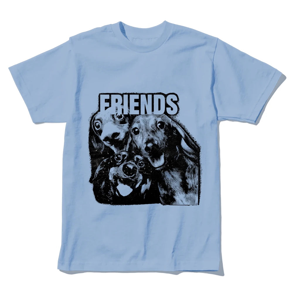 Coolmind U0064-T2 Funny Friends Dog Print Men T Shirt Cool Exclusive Graphic Men Tshirt Big Size Unisex Tee Shirts