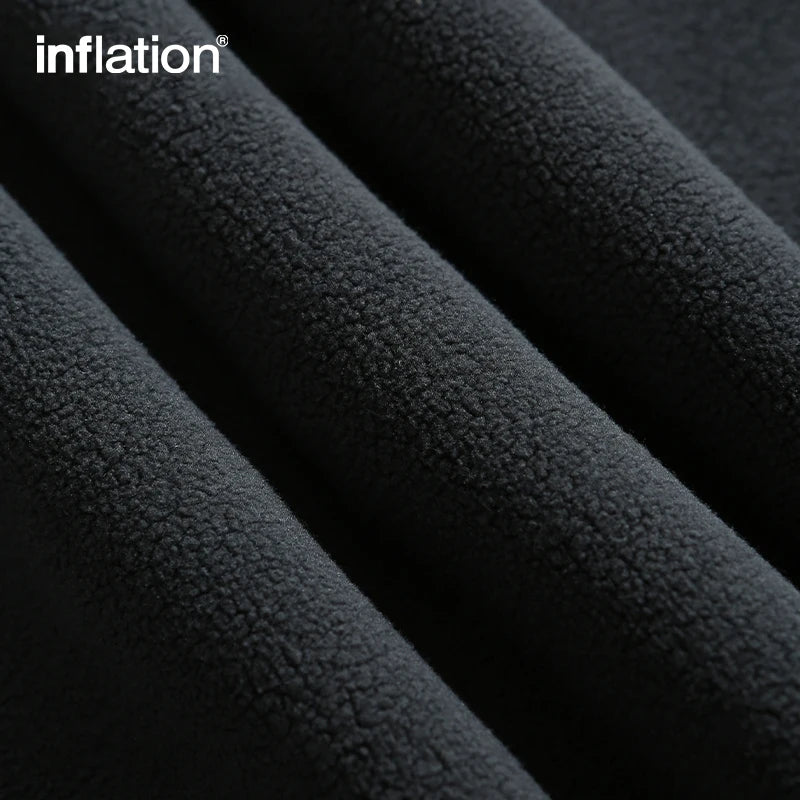 INFLATION Winter Thick Fleece Straight Leg Pants Unisex Matching Velvet Warm Sweatpant Mens Trousers