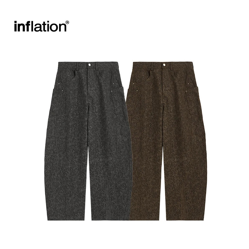 INFLATION Men's Leopard Camo Cargo Pants High-Street Vintage Casual Trousers