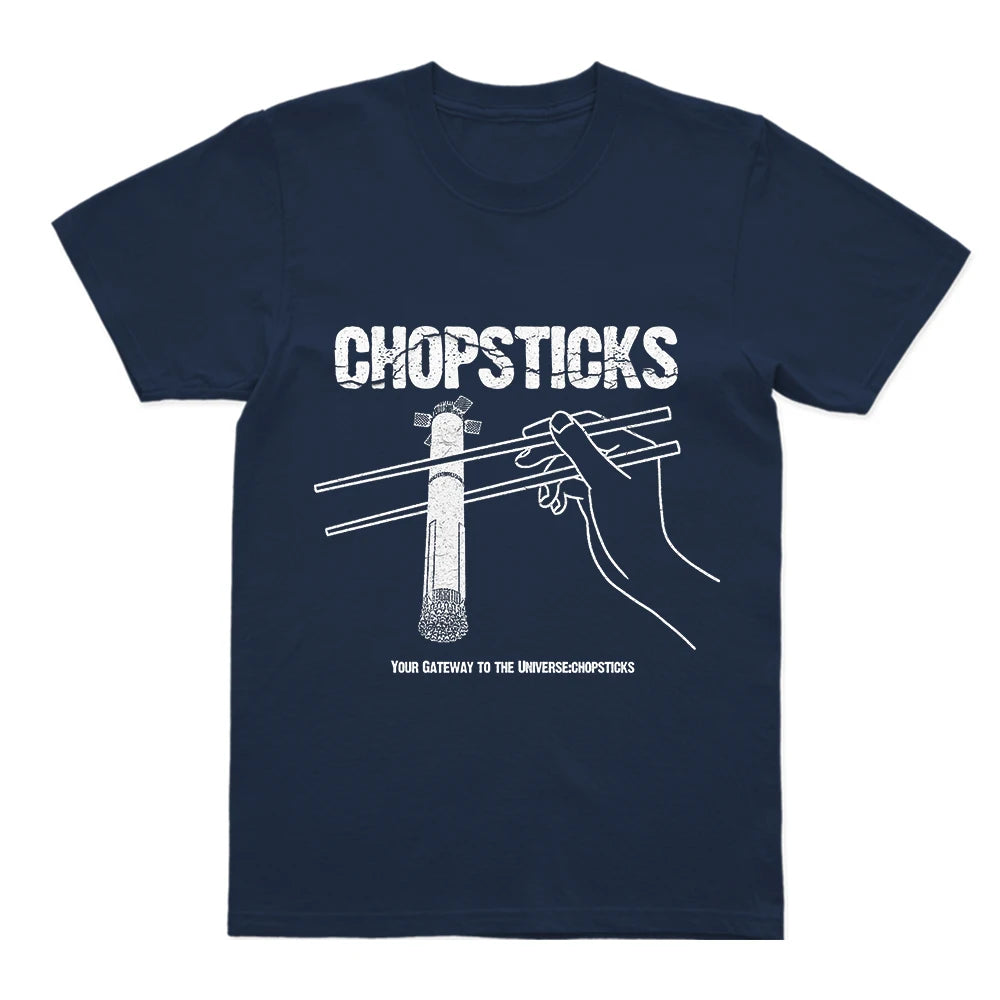 Coolmind U0163-T2  Funny Chopsticks Print Men T Shirt Casual Exclusive Graphic Men Tshirt O-Neck Big Size Unisex Tee Shirts