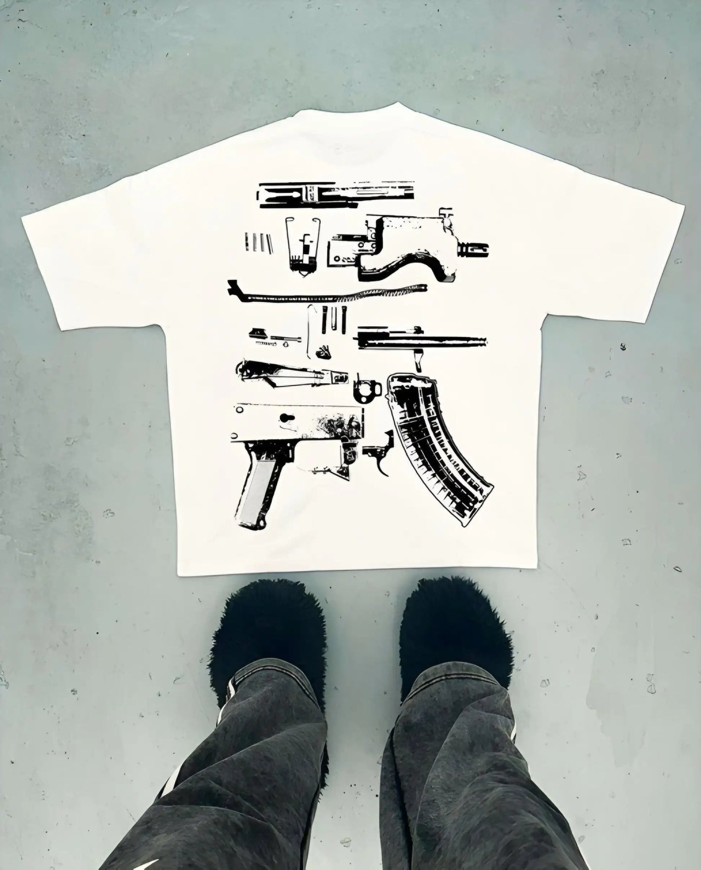 Streetwear T Shirt Y2K Hip Hop in Glock We Trust Print Letter Graphics Print Oversized TShirt Men Women Cotton Short Sleeve Tops