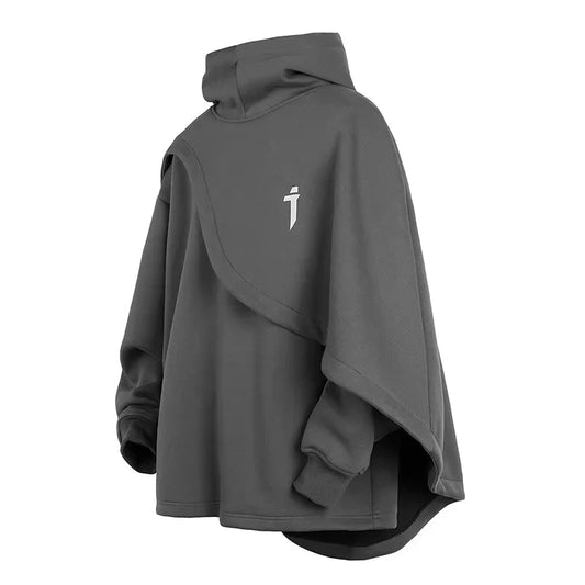 Ninja Turtleneck Hoodies For Men Autumn Functional Wind Heavy Cape Cloak Hoodie Sweatshirts Fake Two-Piece Japanese Streetwear