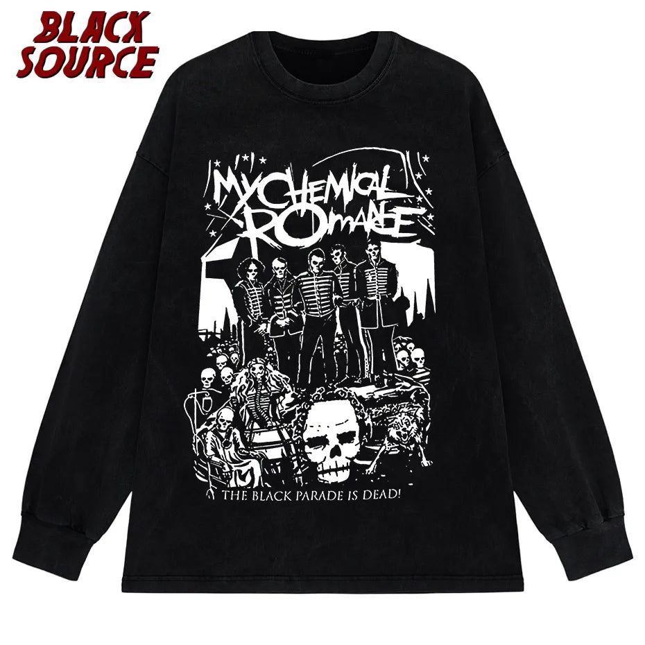 Oversized T Shirt My Chemical Romance Mcr Dead Women's T-Shirt Black Parade Punk Emo Rock Summer Fashion Top Female Clothing