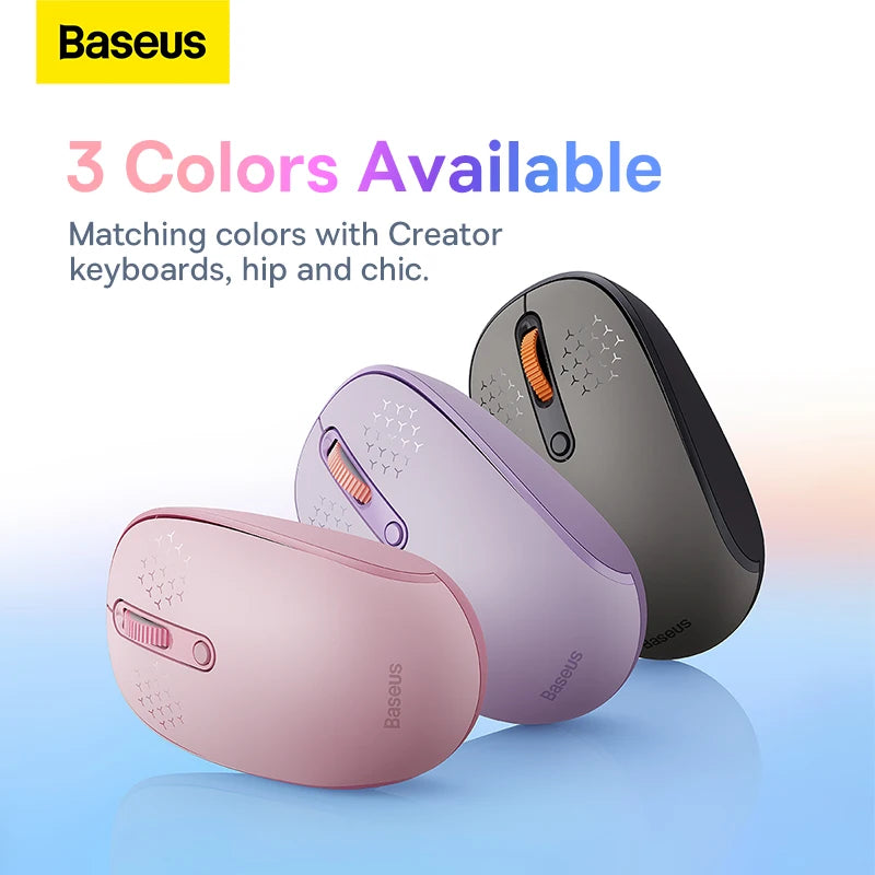 Baseus F01 Wireless Mouse Bluetooth 5.0 2.4G Ergonomic Mice for PC MacBook Tablet Laptop Computer Portable Office Gaming Mouse