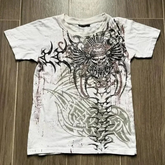 2000s Retro T shirt New Harajuku Womens Hip Hop Kawaii Oversized T shirt Mens Short Sleeved Gothic Clothing Tops Streetwear