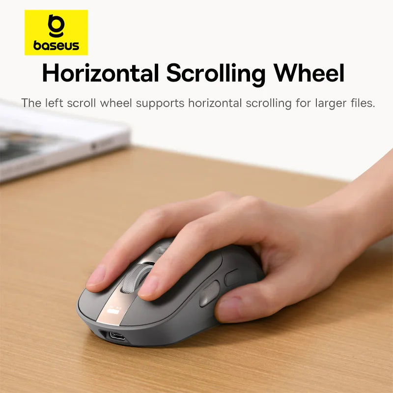 Baseus Wireless Mouse Editor Pro Bluetooth 5.1 Dual Mode Long Battery Life Rechargeable Office Ergonomic Screen Display Mouse