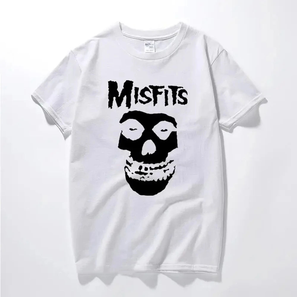 New Men's Hip-Hop Punk Skull Misfits Brand Cotton Short-Sleeve T-Shirt Cool Design Male Summer Basic Tops 42328