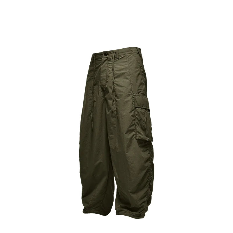 INFLATION Classical Parachute Cargo Pants Men Loose Fit Wide Leg Trousers Unisex Baggy Trousers