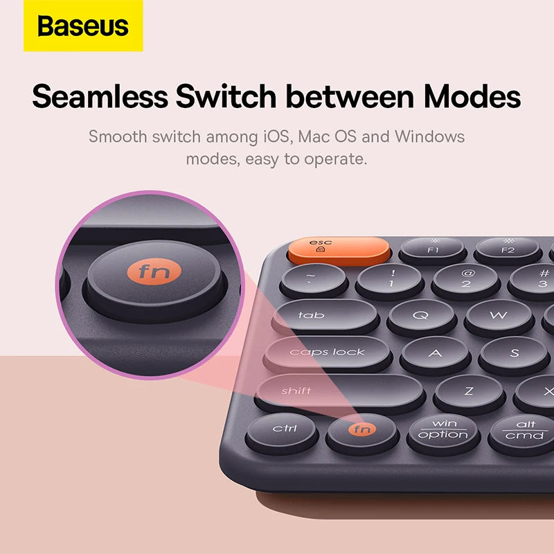 Baseus Wireless Keyboard 2.4G Bluetooth 5.0 with Numeric Keycap for iPad MacBook Tablet Laptop PC Office Game Ergonomic Keyboard