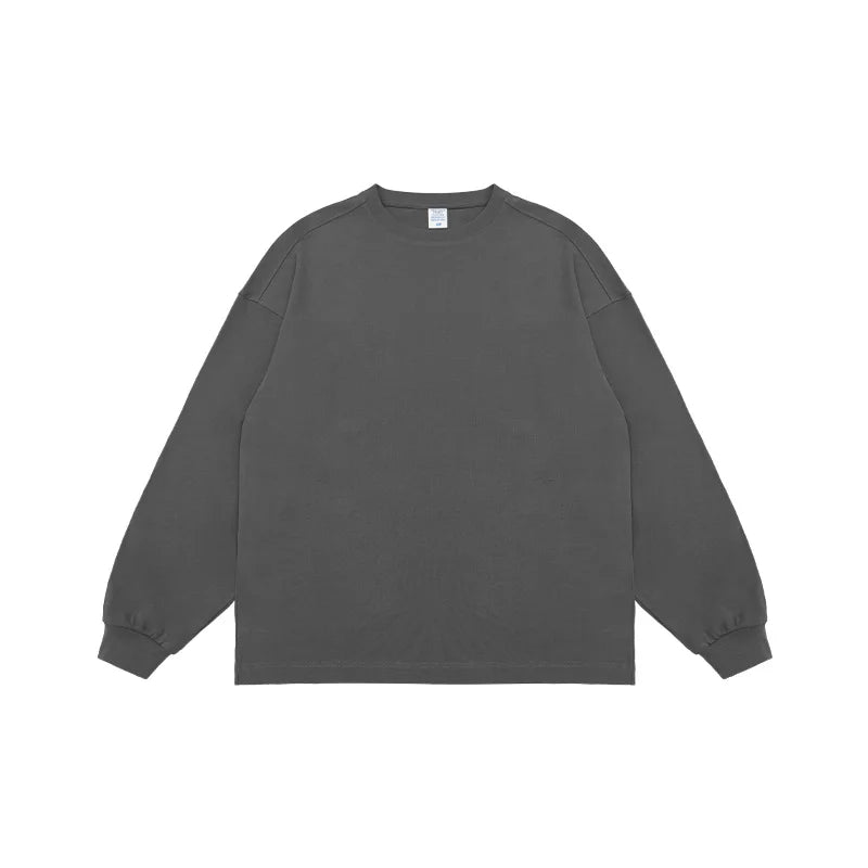 INFLATION Basic Cotton Long Sleeve T-shirts Men Heavyweight Oversize Tees Unisex Blank t-shirts Plus Size