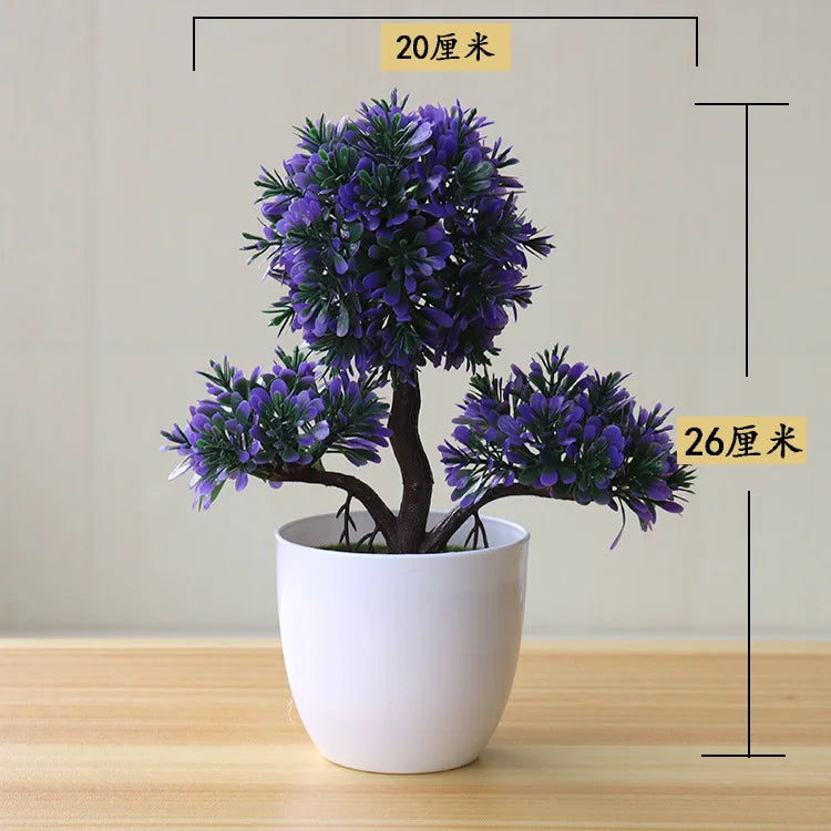 1pc Artificial Plants Bonsai Small Tree Simulation Plants Fake Flowers Table Potted Ornaments Home Decoration Hotel Garden Decor