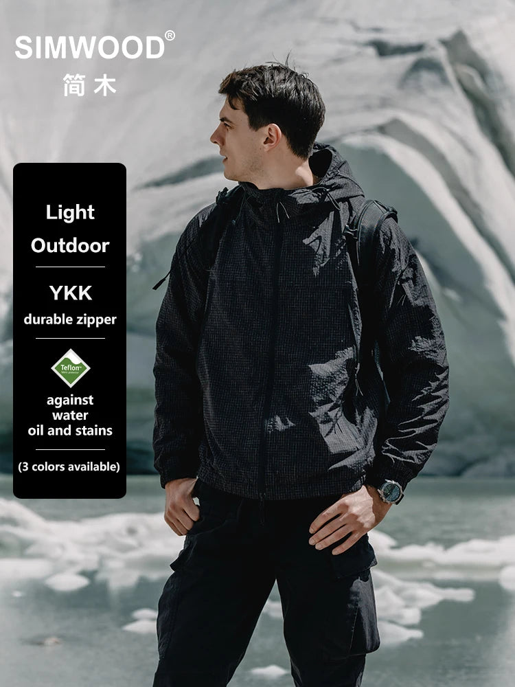 SIMWOOD 2024 Autumn New Outdoor Mountain Water Repellent Soft Shell Jackets Men Hiking Oversize Windbreaker