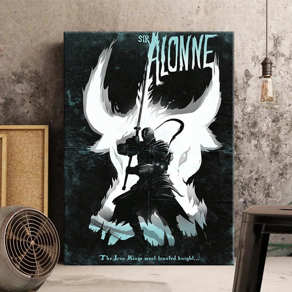 Dark Souls Game Poster Retro Movie Hot YHORM THE GIANT Canvas Wall Print Art Picture for Home Living Room Wall Decor Unframed