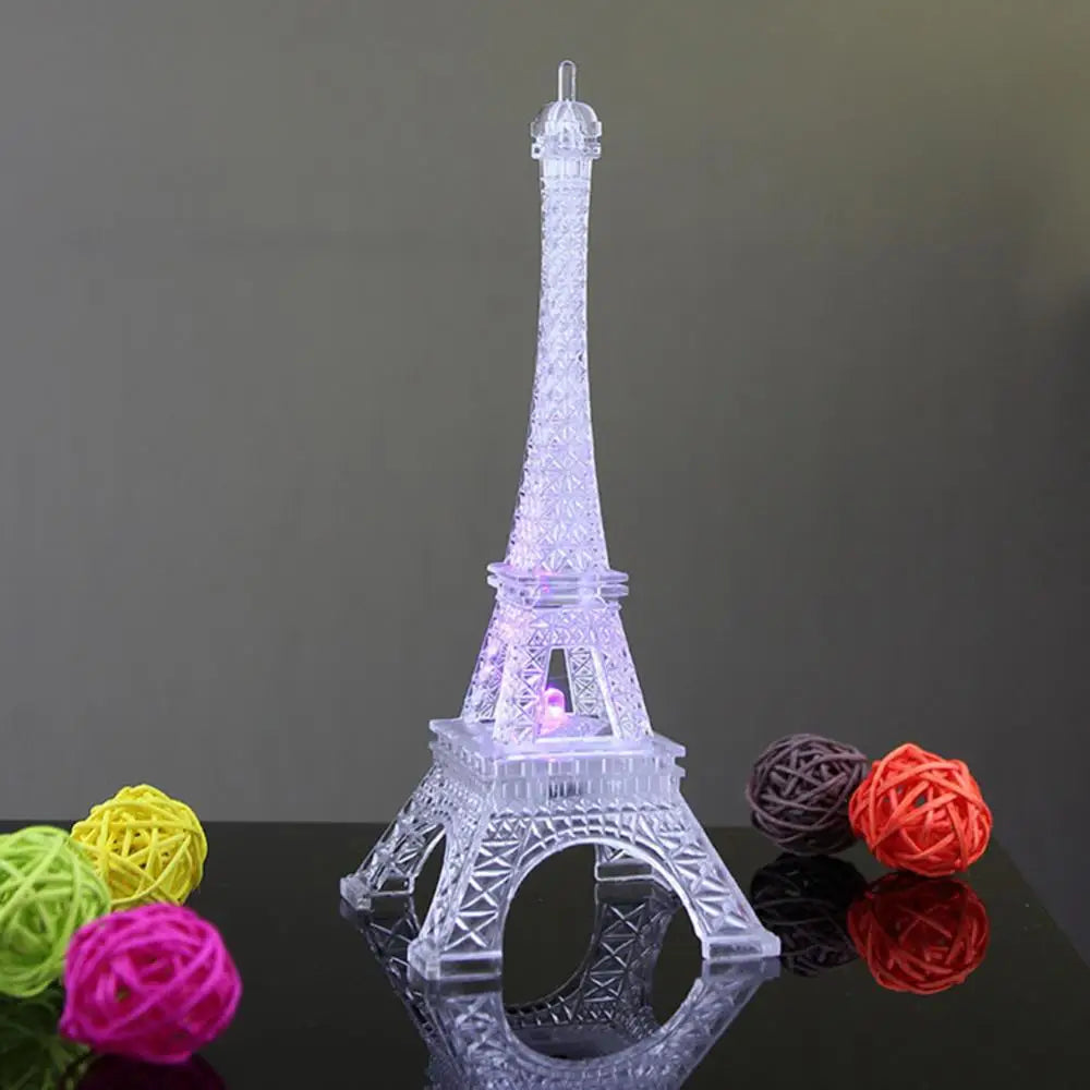 LED Eiffel Tower Figurines World Building Romantic Paris Eiffel Tower Night Light Home Decoration Valentine's Day Xmas Gifts