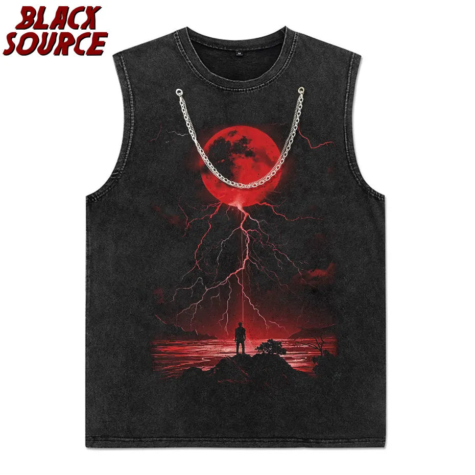 Men T Shirt 2024 Hip Hop Streetwear Thunder T-Shirt Harajuku Tshirts Summer Short Sleeve Casual Cotton Tops Tees A446