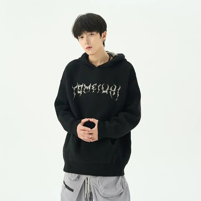 Y2K Style Knitwear Hooded Sweater Men Women Goth Centipede Anime Embroidery knitwear Streetwear High Street Knitwear Trend Top