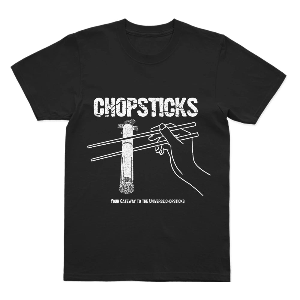 Coolmind U0163-T2  Funny Chopsticks Print Men T Shirt Casual Exclusive Graphic Men Tshirt O-Neck Big Size Unisex Tee Shirts