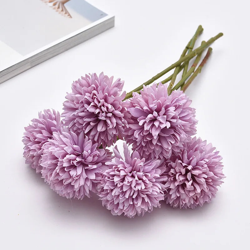 30cm Artificial Flower Dandelion Ball Chrysanthemum Fake Flower Living Room Potted Flower Arrangement Wedding Decoration