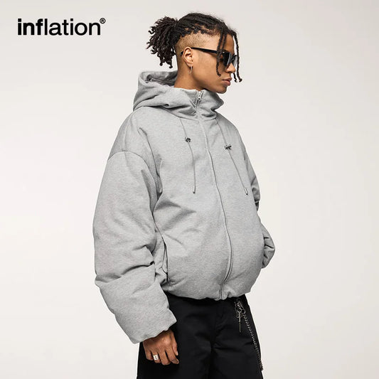 INFLATION Unisex Oversized Down Jacket New Arrival Functional 90% Down Solid Color Hooded Mens Outerwear