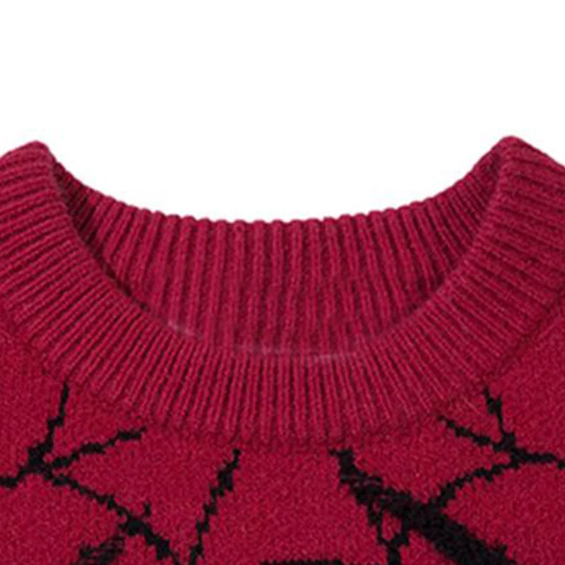 Spider Sweater Male Dark Style Vintage Knit Pullovers 2023 Winter American High Street Harajuku Women's Sweater Oversize Jumper