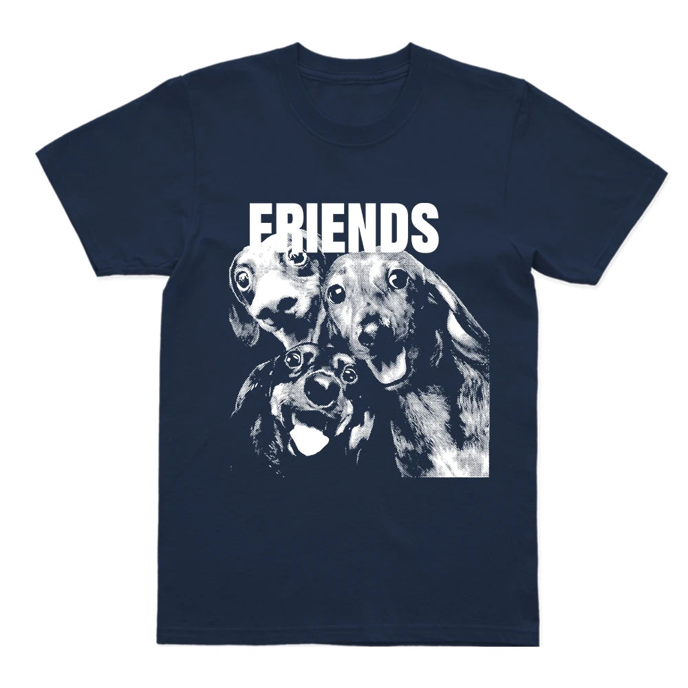 Coolmind U0064-T2 Funny Friends Dog Print Men T Shirt Cool Exclusive Graphic Men Tshirt Big Size Unisex Tee Shirts