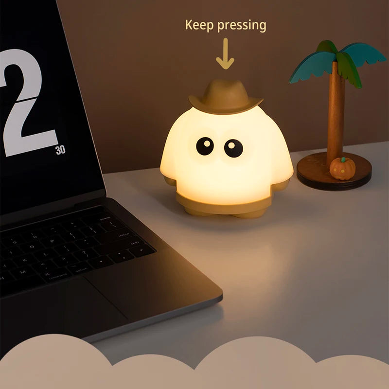 Mini Desktop LED Cute Night Lamp Creative USB Rechargeable Portable Cartoon Table Lamp For Coffee Bar Home Decor Hotel Bedroom