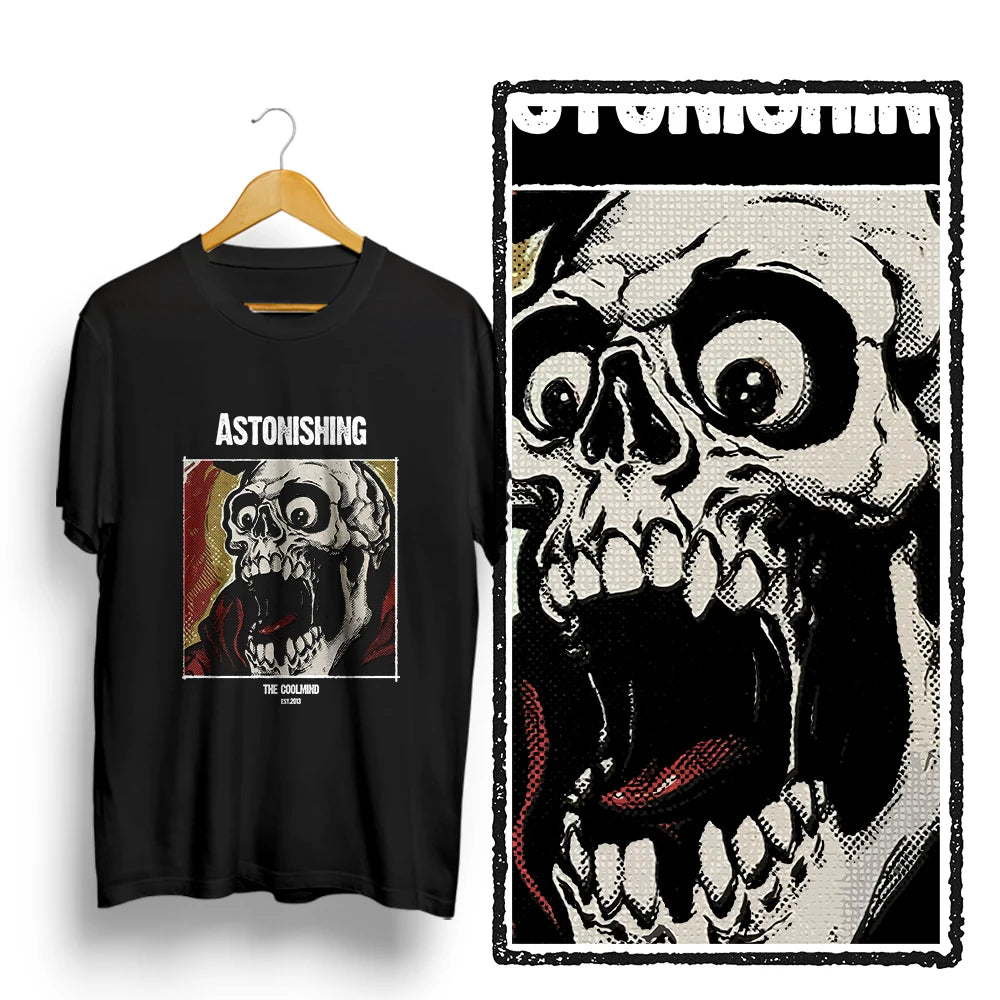 Coolmind U0144-T2 Skull Exclusive Graphic Men T Shirt 100% Cotton Cool Streetwear Men Tshirt Big Size Unisex Tee Shirts