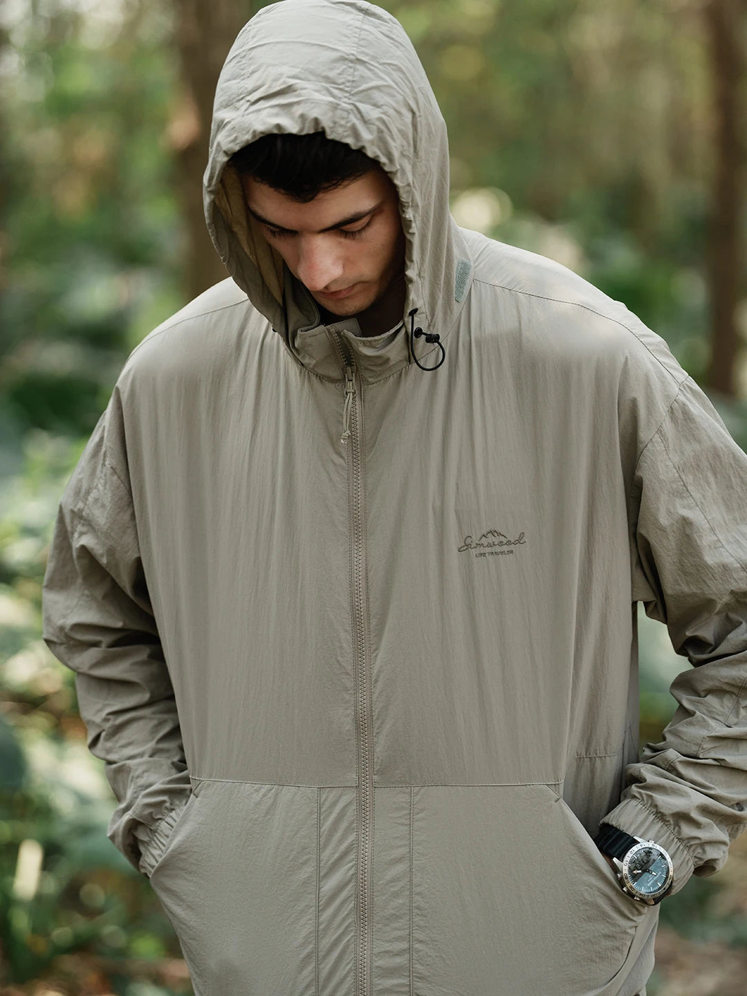 SIMWOOD 2024 Autumn New Thin Soft Shell Jackets Men Oversize Outdoor Hooded Jacket