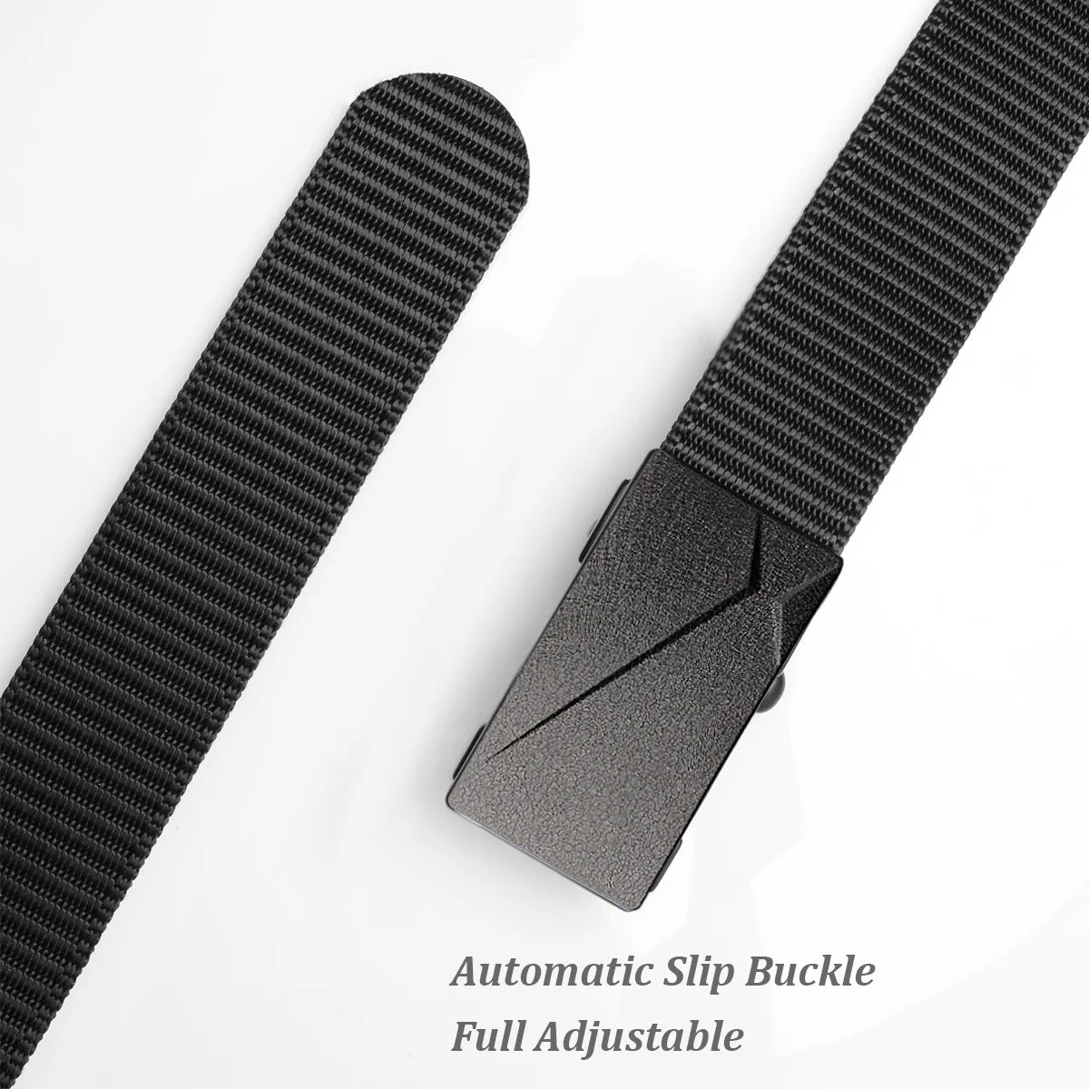 Drizzte Big&Tall Size 120cm to 190cm 47‘’ to 75''  Black Nylon Belt Automatic Ratchet Slide Web Belts Men Belt Leather