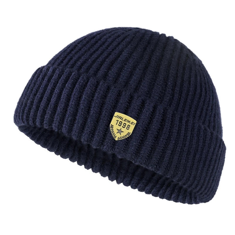 Men Skullcap Street Style Hip Hop Beanies Brimless Baggy Melon Cap Cuff Docker Fisherman Beanies Hats Winter Warm Knitted Bonnet