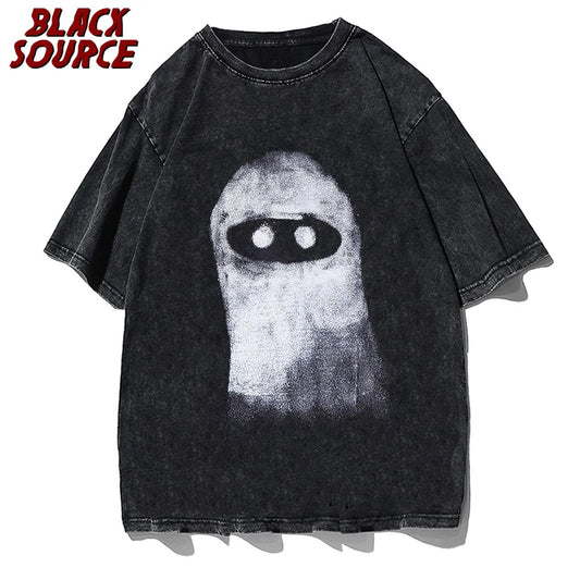 Men's T-Shirt Hip Hop Streetwear Funny Cute Monster Print T Shirt Summer Oversize 100% Cotton Tops High Street Men's Clothing