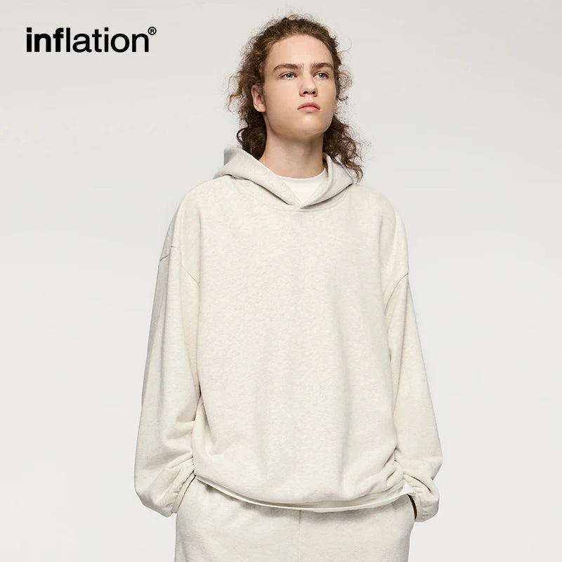 INFLATION Premium Cozy Hoodies Unisex 365gsm Minimalist Velevt Hooded Sweatshirts