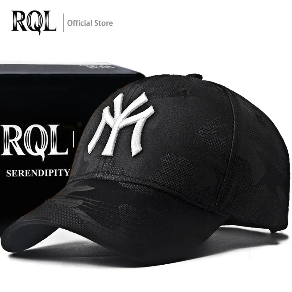 Men's Black Baseball Cap Embroidery Totem Military Camouflage Trucker Hat New Hip Hop Luxury Summer Sun Male  Sport Mesh Brand