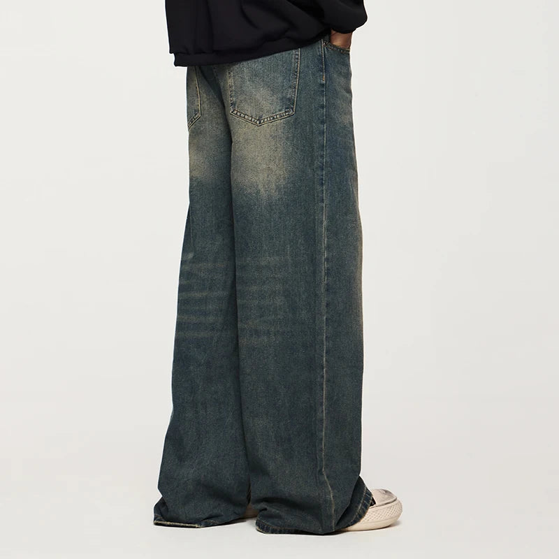 INFLATION Classic Floor-Length Pants American High Street Washed Denim Jeans