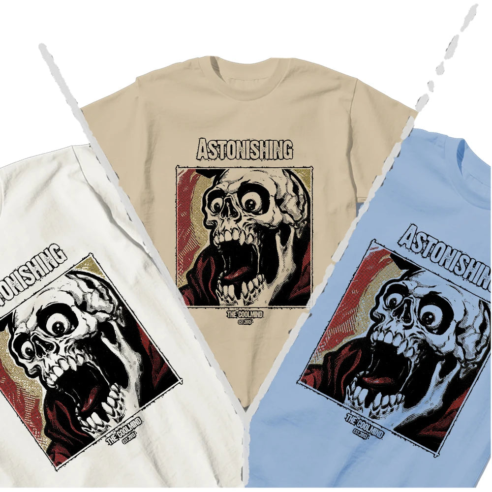 Coolmind U0144-T2 Skull Exclusive Graphic Men T Shirt 100% Cotton Cool Streetwear Men Tshirt Big Size Unisex Tee Shirts