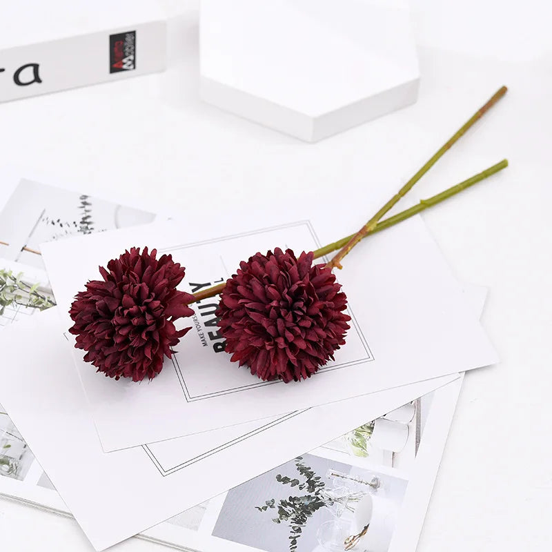 30cm Artificial Flower Dandelion Ball Chrysanthemum Fake Flower Living Room Potted Flower Arrangement Wedding Decoration