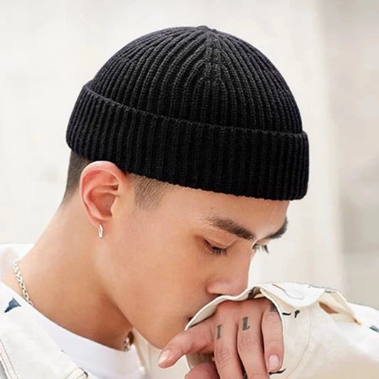 Rimiut Knitted Hat for Men & Women Caps Wool Fashion Simple Warm Skullies Beanies Solid Autumn Winter Beanie Cap Trendy Style