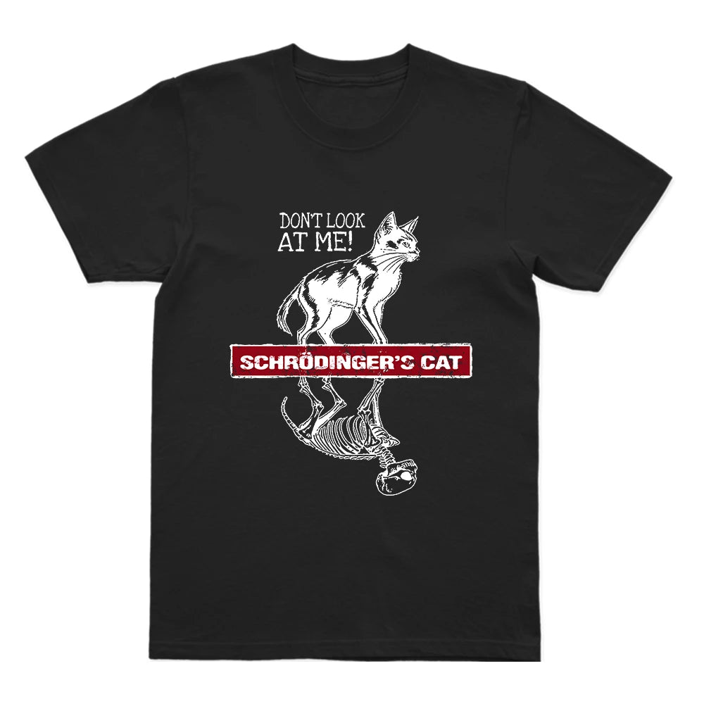 Coolmind U0156-T2  Schrodinger'S Cat Print Men T Shirt 100% Cotton Exclusive Cat Print Tshirt Cool Unisex Tee Shirts