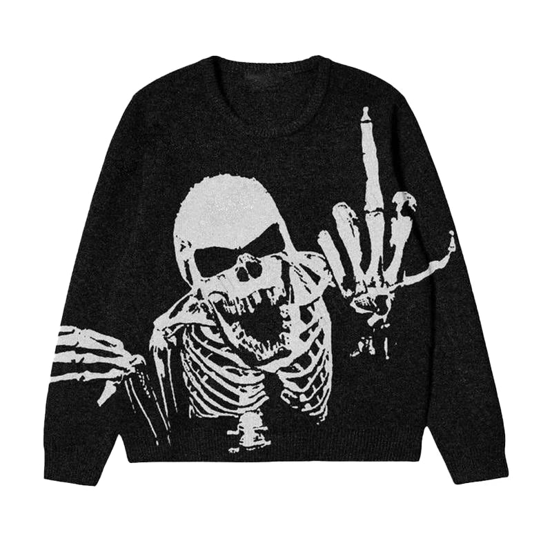 Oversized Sweater Men Women Harajuku Anime Girl Graffiti Vintage Knitted Sweater 2023 Winter Unisex Cotton Pullover Streetwear