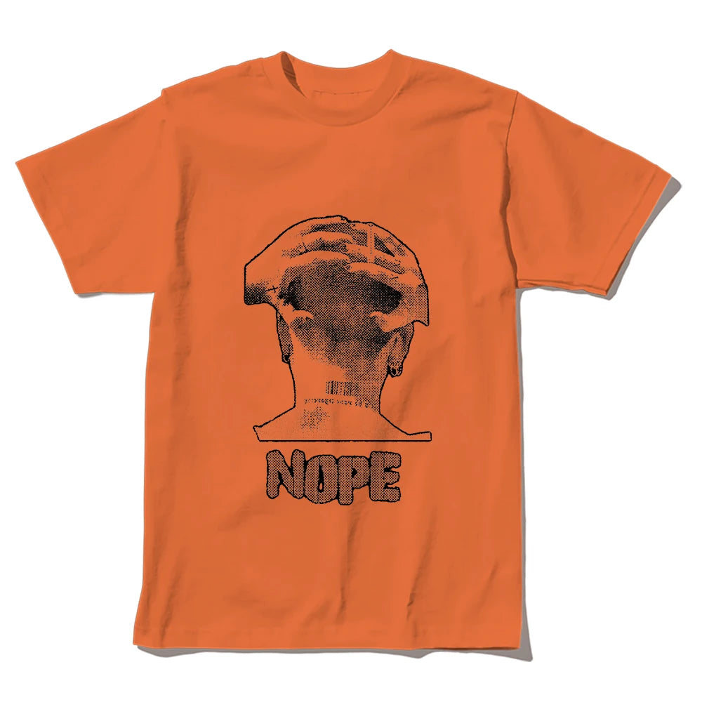 Coolmind U0089-T2 Nope Exclusive Graphic Print Streetwear 100% Cotton Men Tshirt Loose Big Size Unisex Tee Shirts