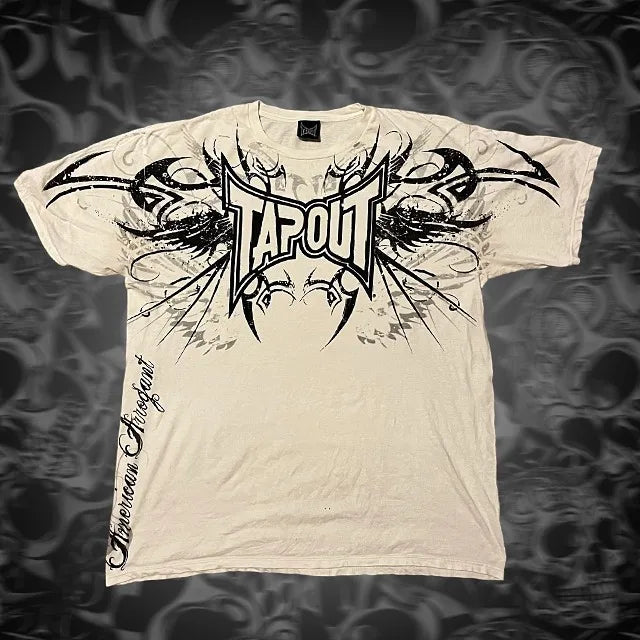 TAPOUT Gothic Fashion Skull Graphic Print Cotton T-shirts Y2K Retro Grunge Hip Hop Short Sleeve Oversized Tee Men Clothing Tops