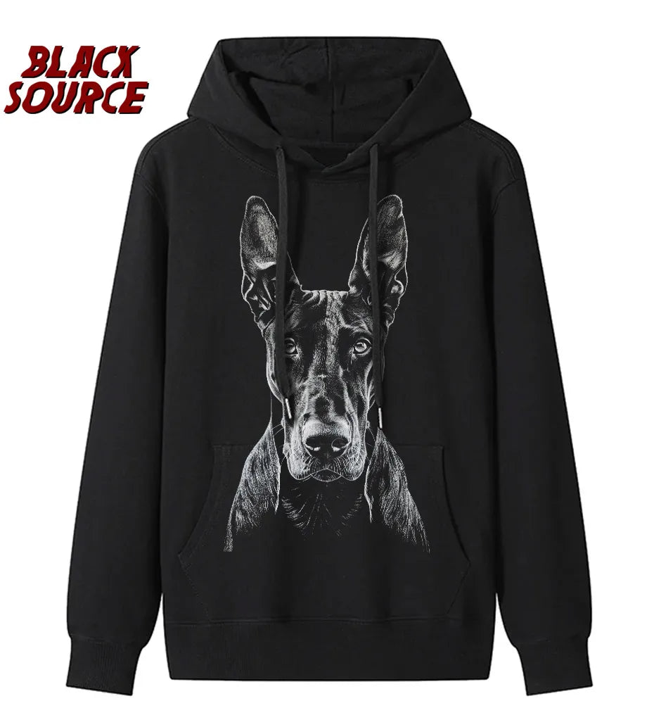 Men Streetwear Hip Hop Oversized T Shirt Funny Doberman Dog Graphic T-Shirt Vintage Washed Black Tshirt Harajuku Cotton P0843