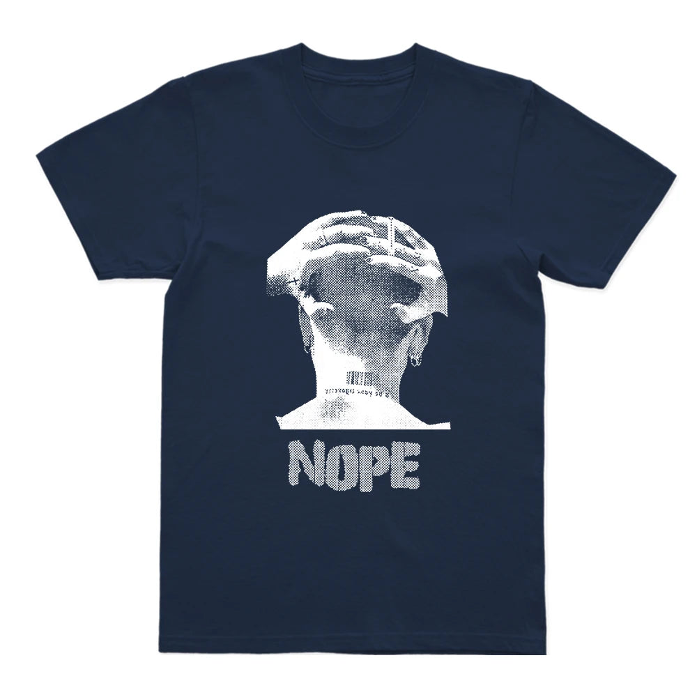 Coolmind U0089-T2 Nope Exclusive Graphic Print Streetwear 100% Cotton Men Tshirt Loose Big Size Unisex Tee Shirts