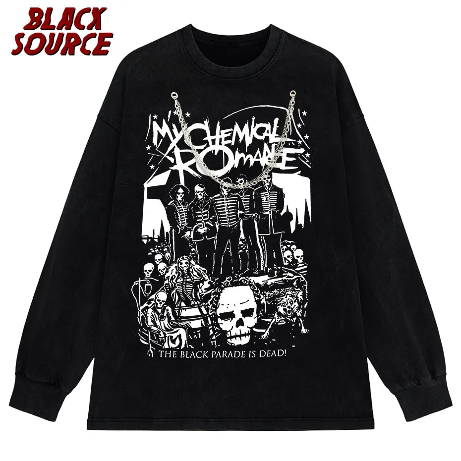 Oversized T Shirt My Chemical Romance Mcr Dead Women's T-Shirt Black Parade Punk Emo Rock Summer Fashion Top Female Clothing