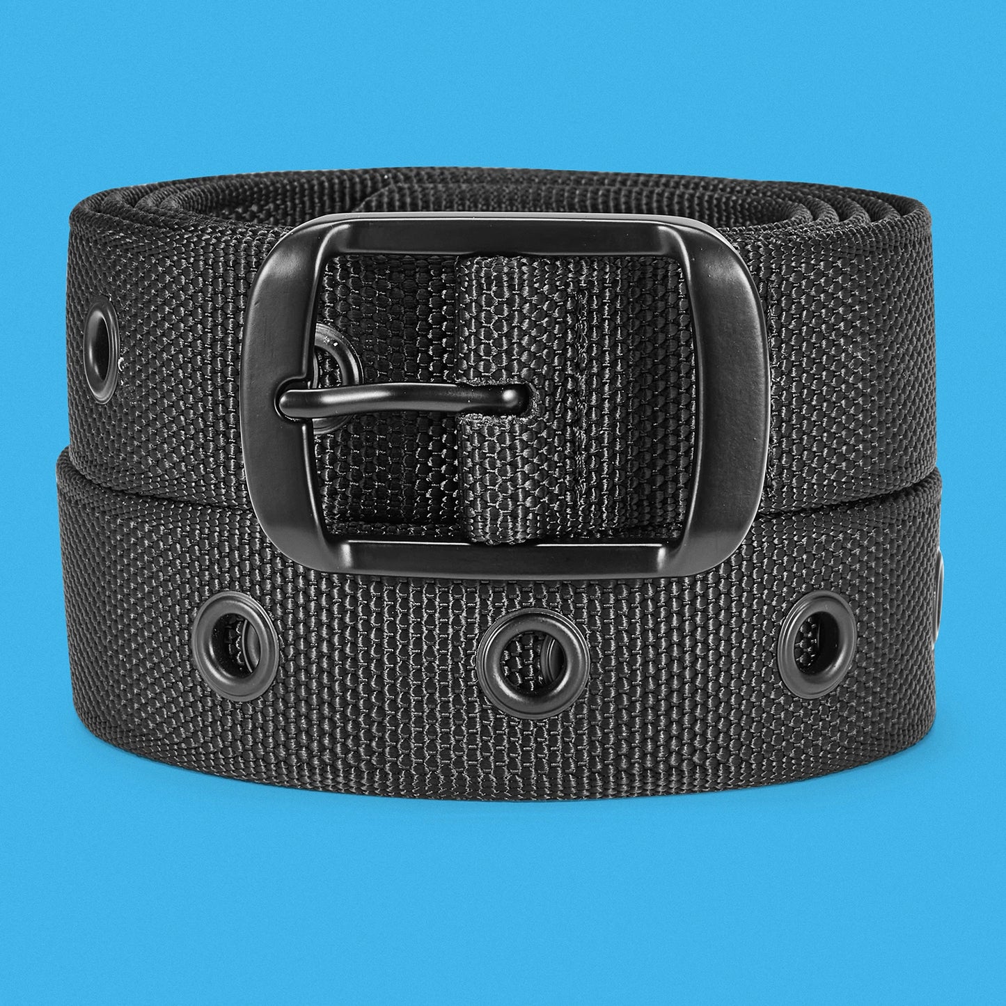 Drizzte Grommet Nylon Belt Big Size 39'' to 67'' 170cm Double Prong Punk for Men Women