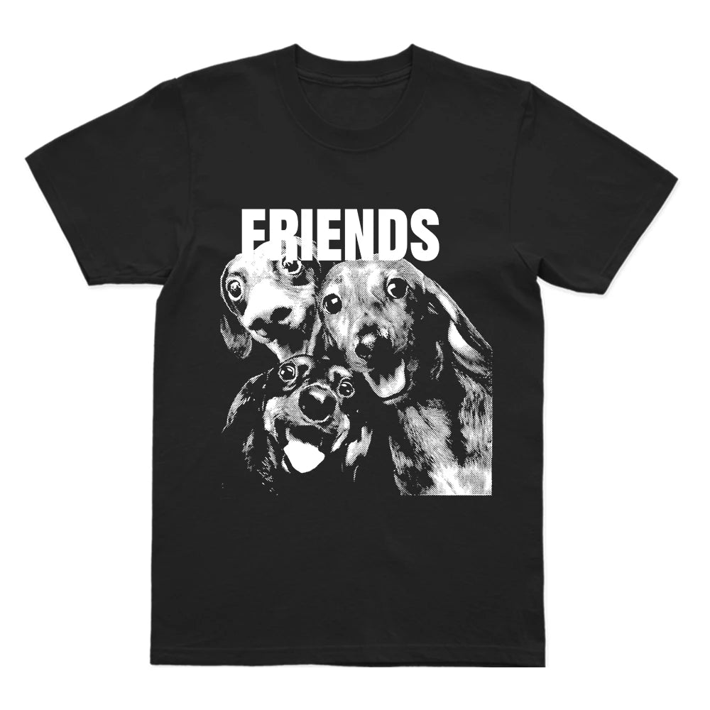 Coolmind U0064-T2 Funny Friends Dog Print Men T Shirt Cool Exclusive Graphic Men Tshirt Big Size Unisex Tee Shirts